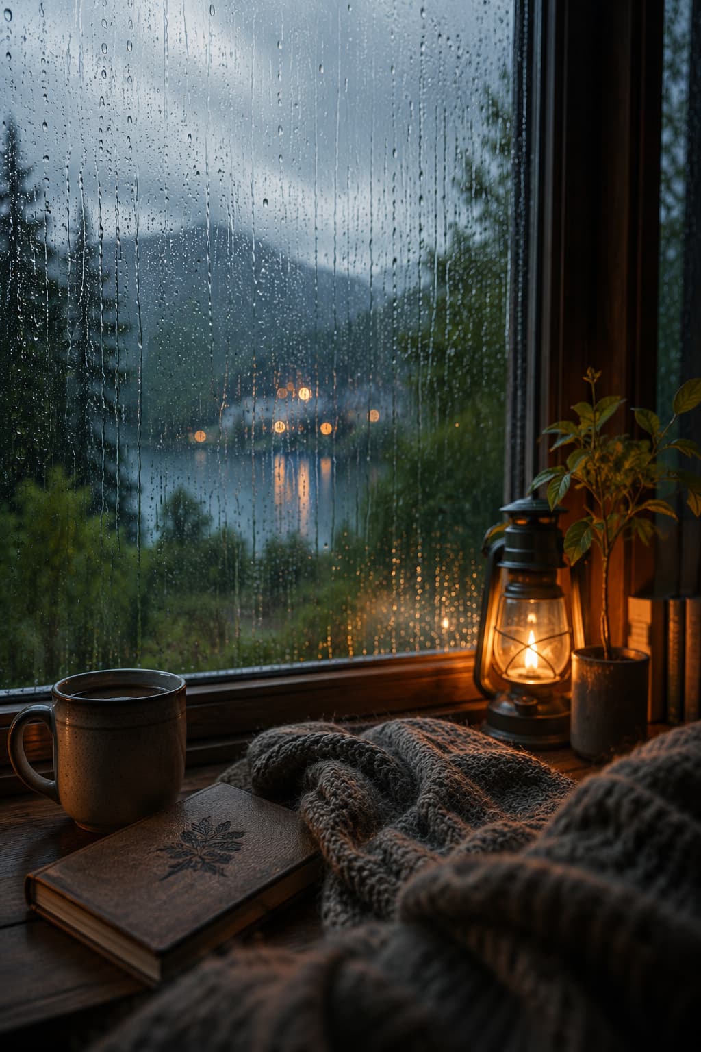 Rainy window breathing place artwork